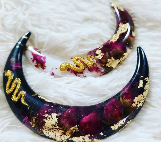 Serpents and roses moon hair fork