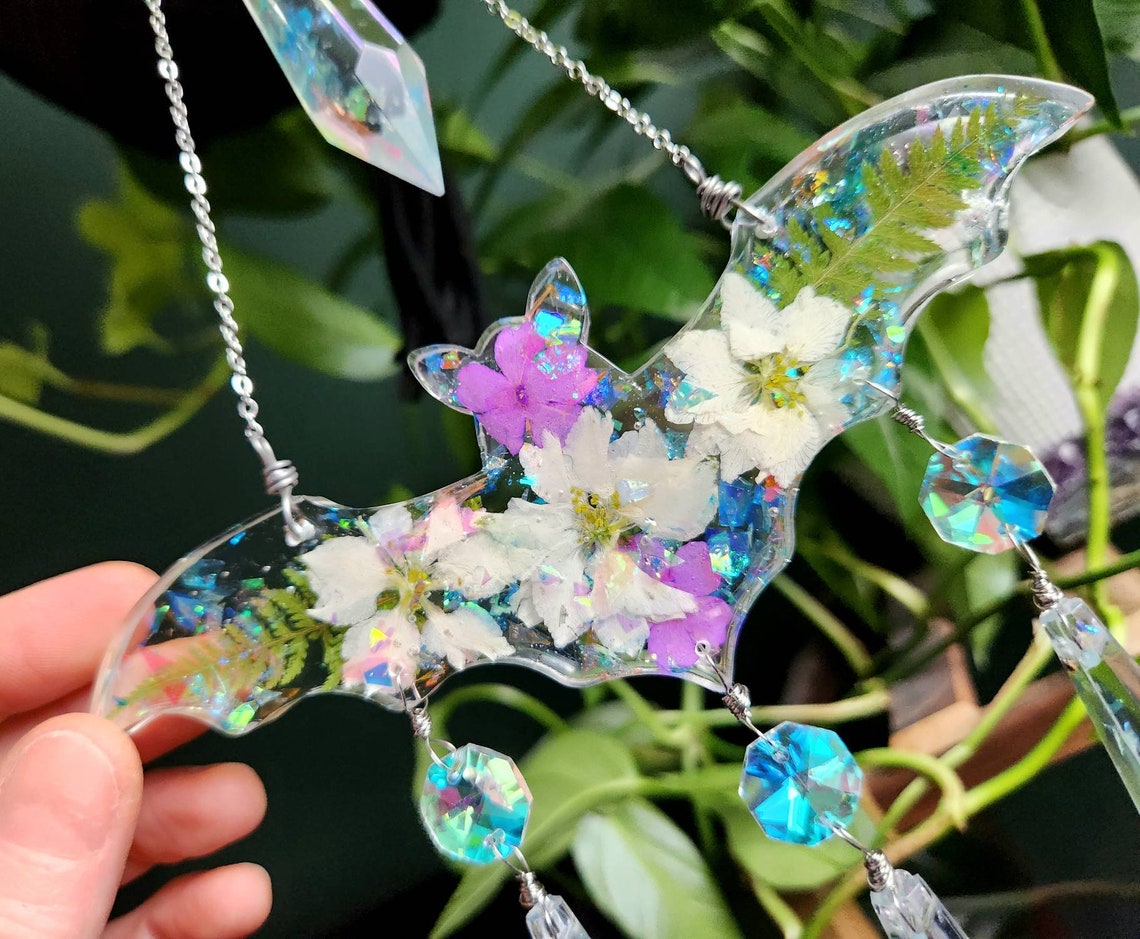 Floral bat suncatcher