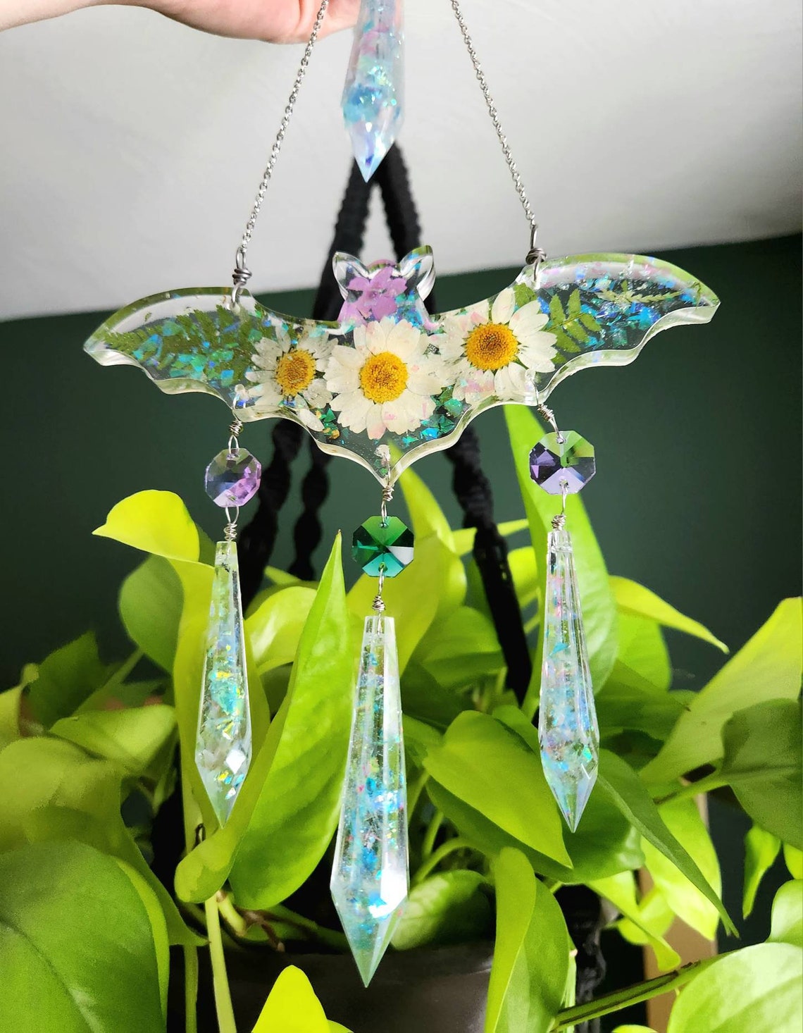 Floral bat suncatcher