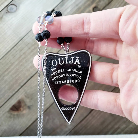Black Ouija planchette necklace