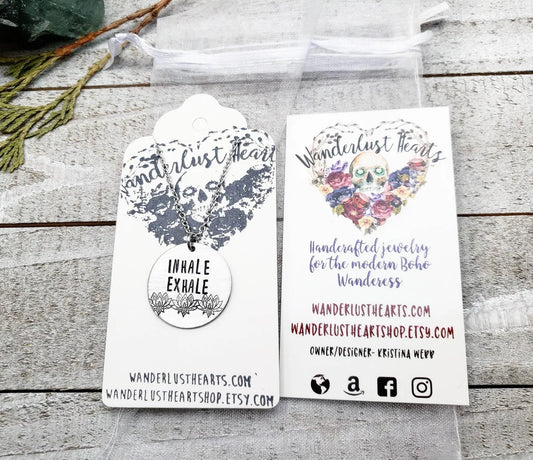 Inhale Exhale yoga necklace