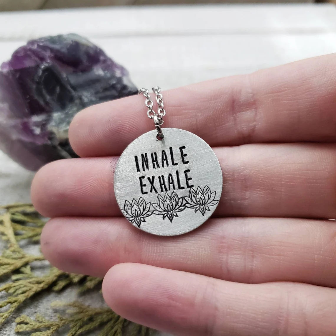 Inhale Exhale yoga necklace