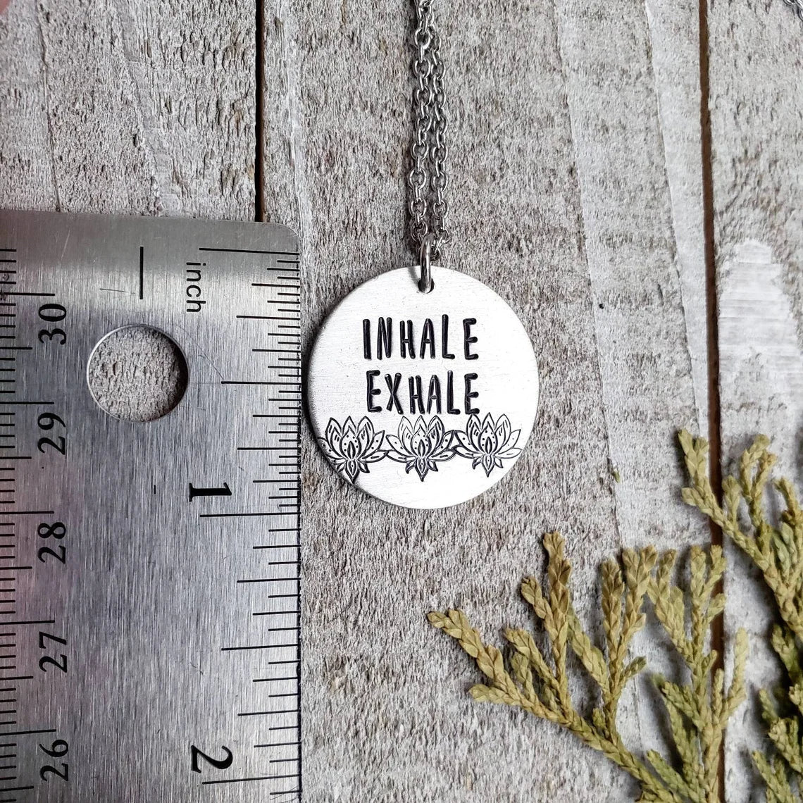 Inhale Exhale yoga necklace