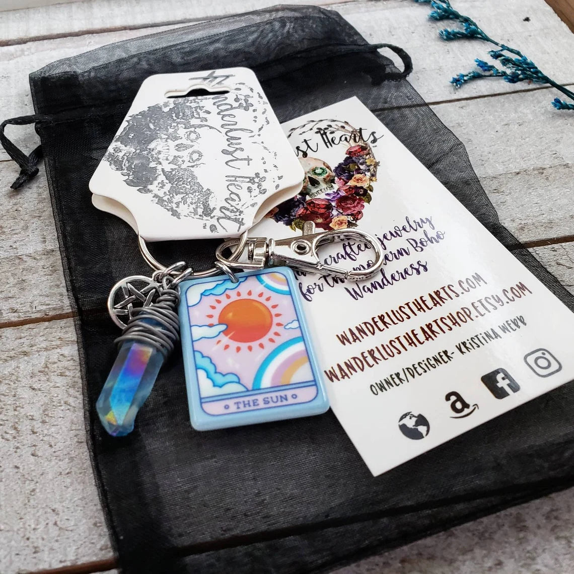 Sun Sol tarot charm keychain
