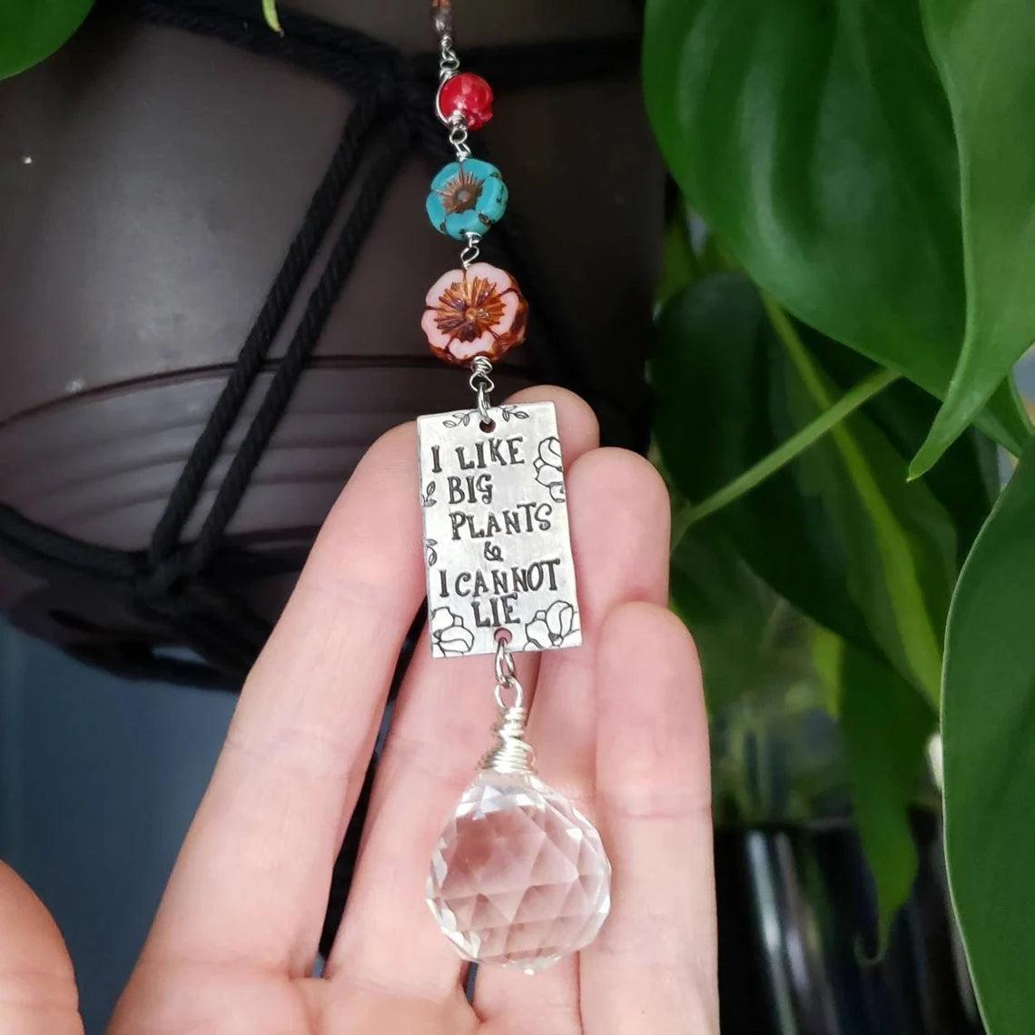 I like big plants crystal plant charm