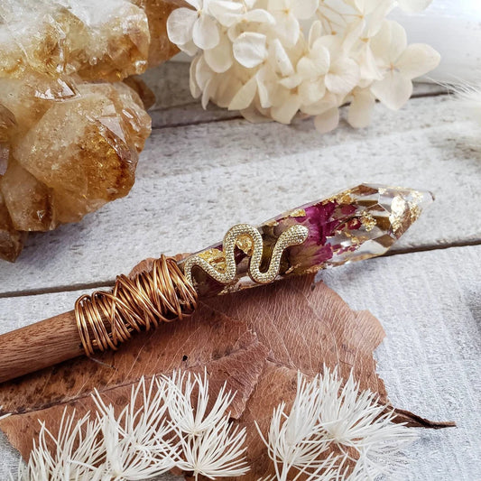 Serpents and roses hair stick