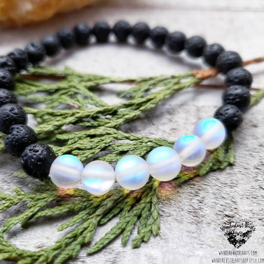 Mermaid glass stretch bracelet