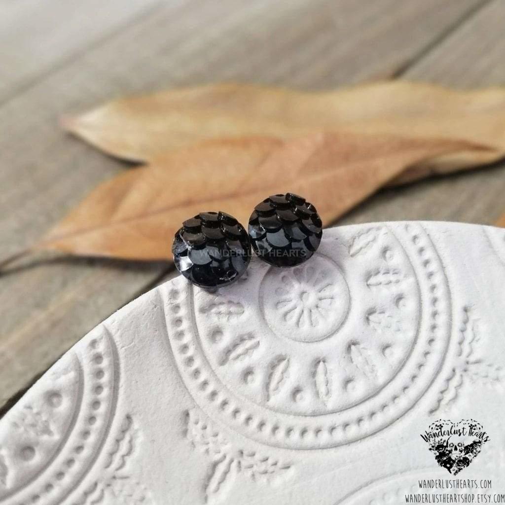 Mermaid scale stud earrings-Wanderlust Hearts