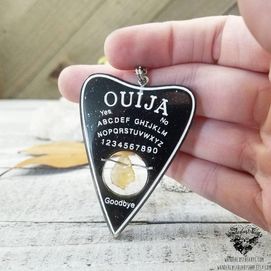 Ouija planchette necklace-Wanderlust Hearts