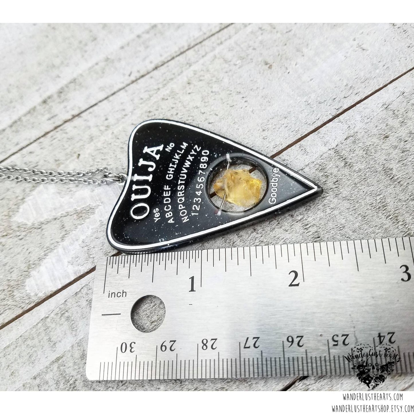 Ouija planchette necklace-Wanderlust Hearts