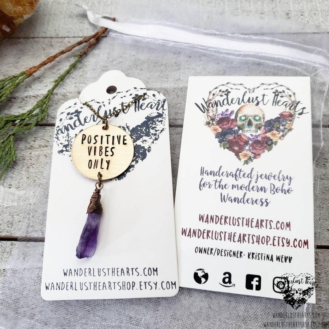 Positive vibes only necklace