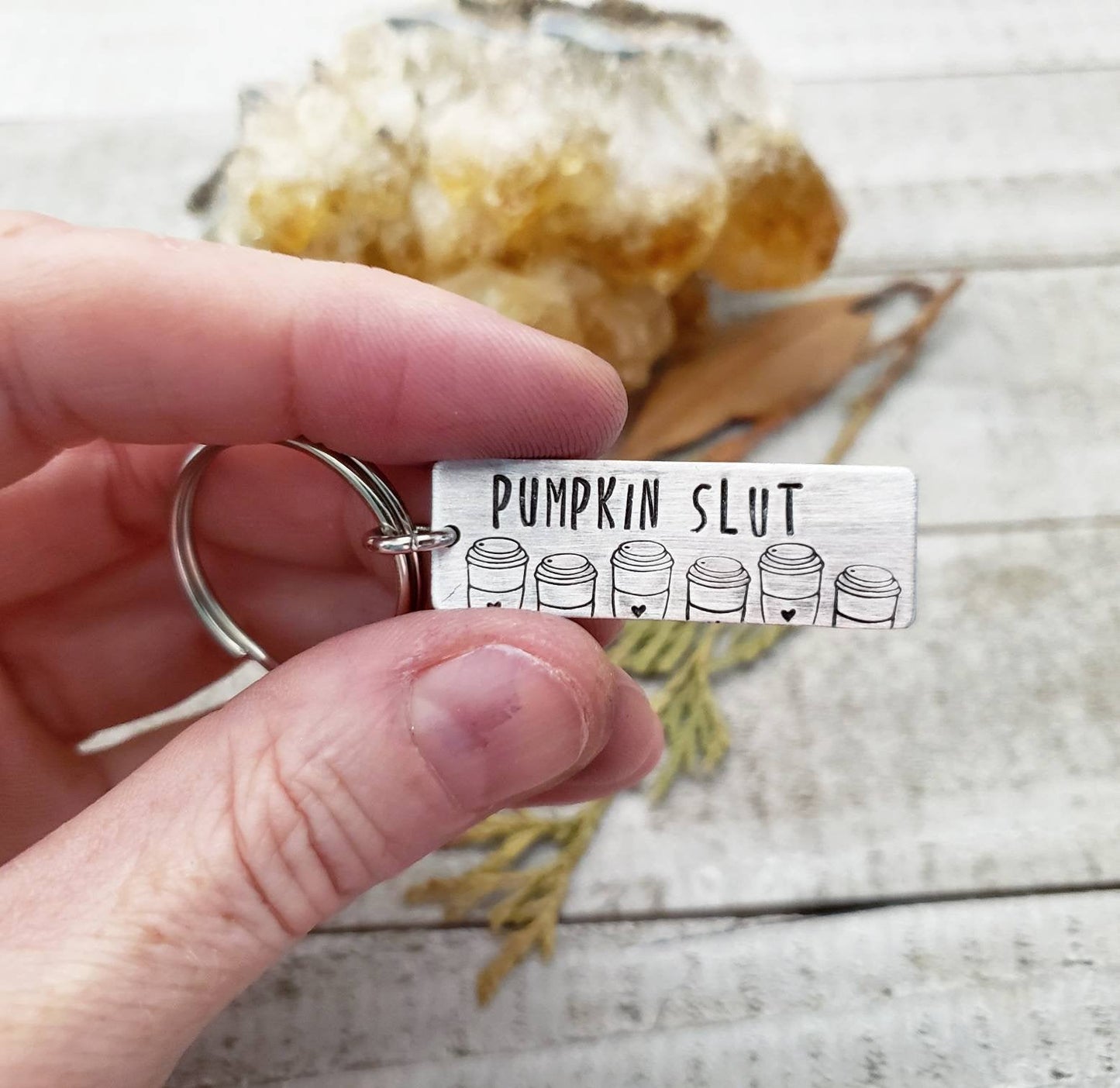 Pumpkin slut coffee lovers keychain