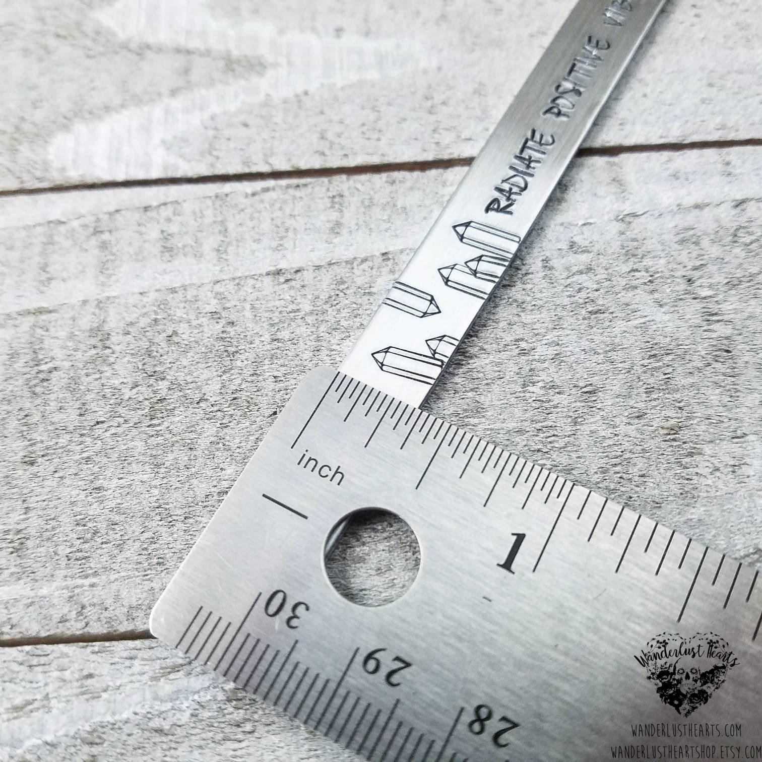 Radiate positive vibes stamped cuff bracelet-Wanderlust Hearts