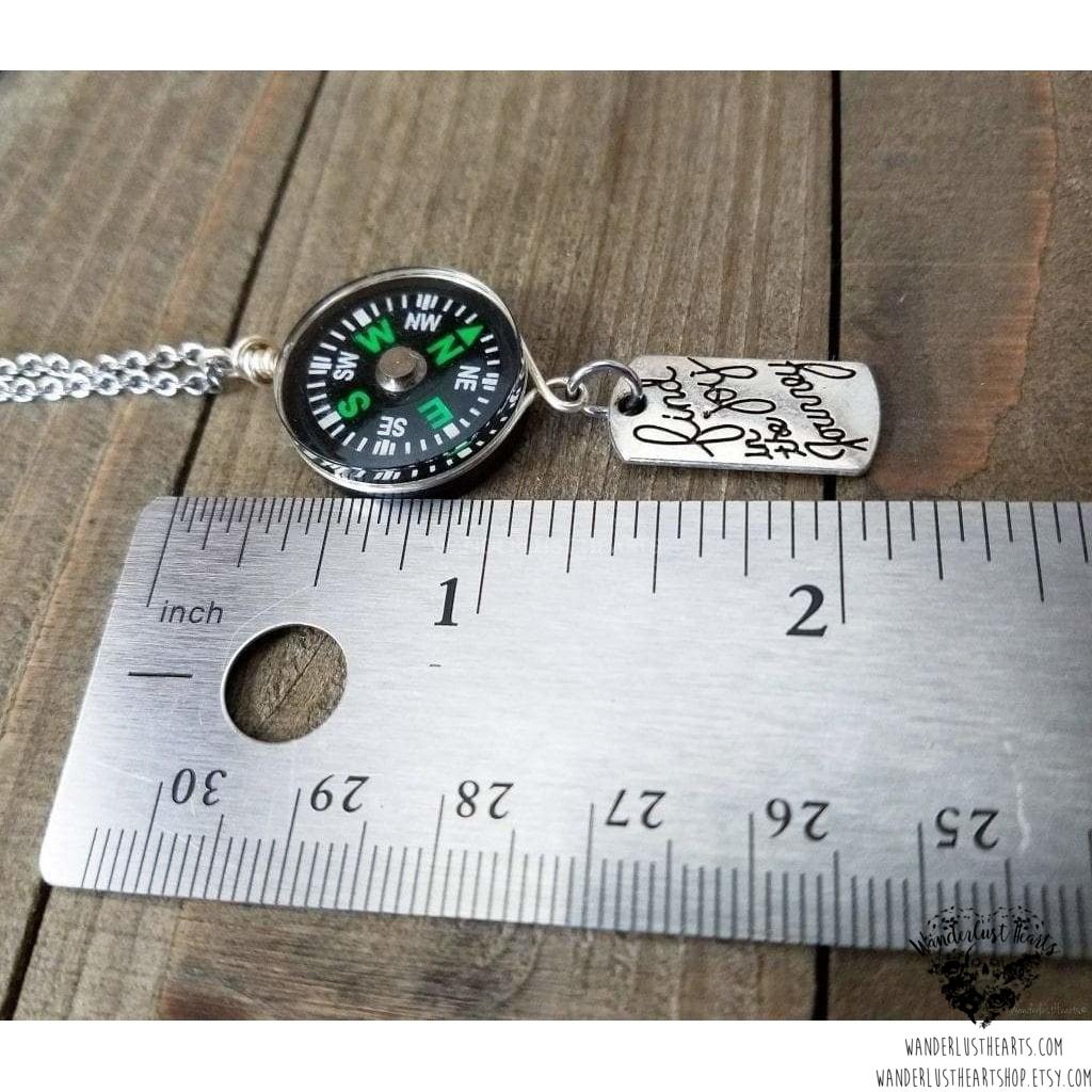 Real Compass necklace-Wanderlust Hearts