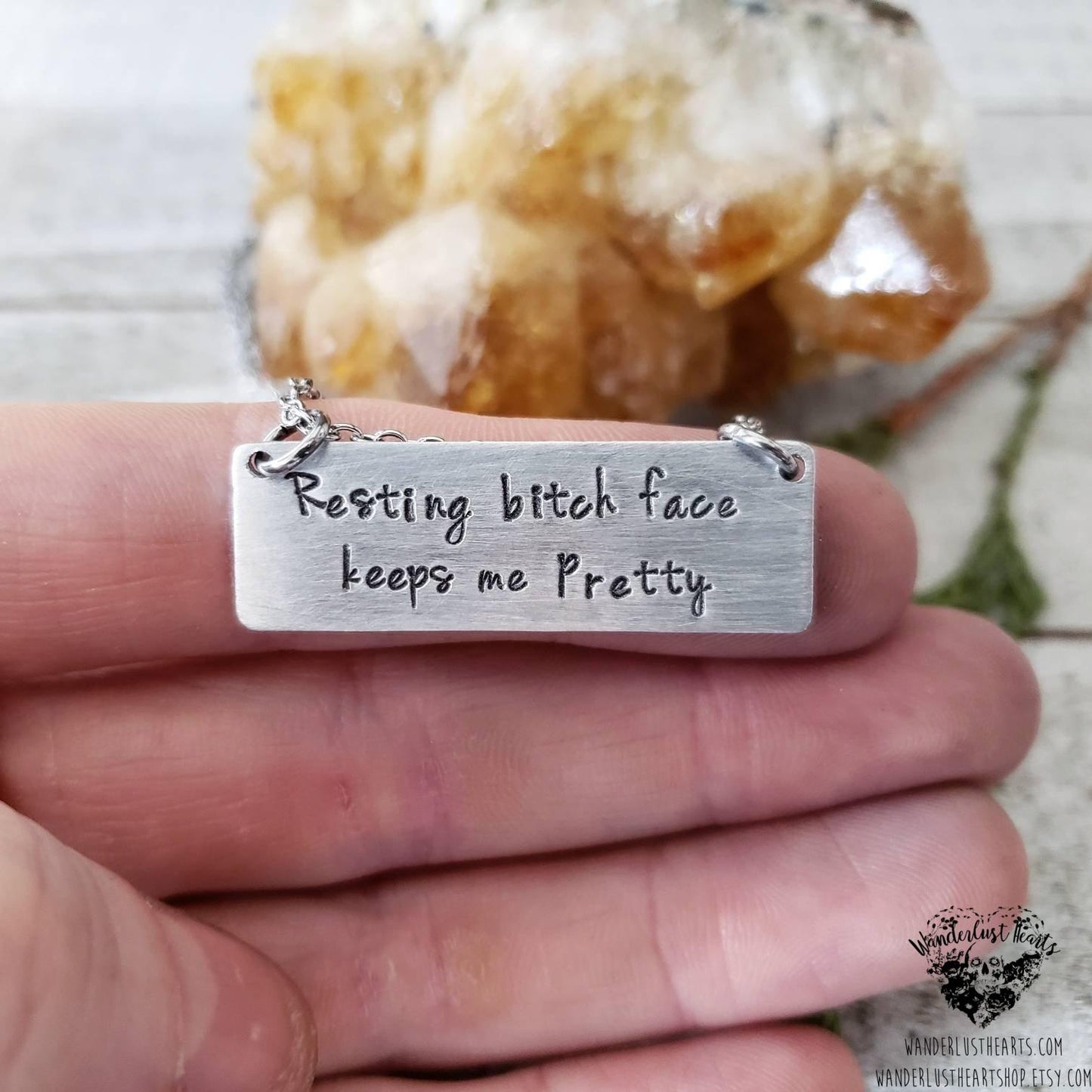 Resting bitch face necklace