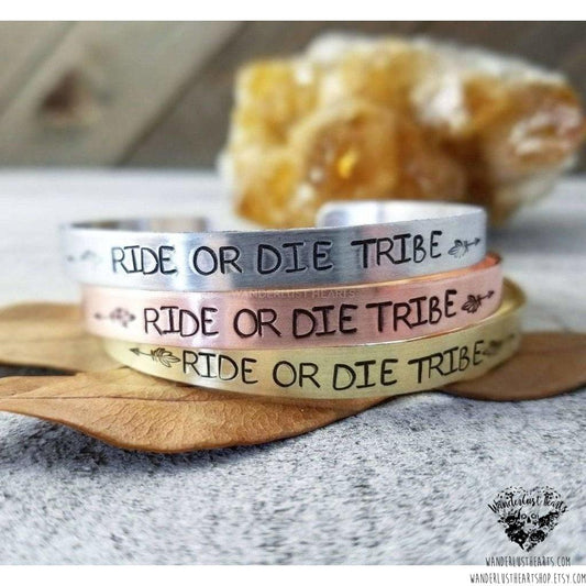 Ride or Die tribe cuff bracelet-Wanderlust Hearts