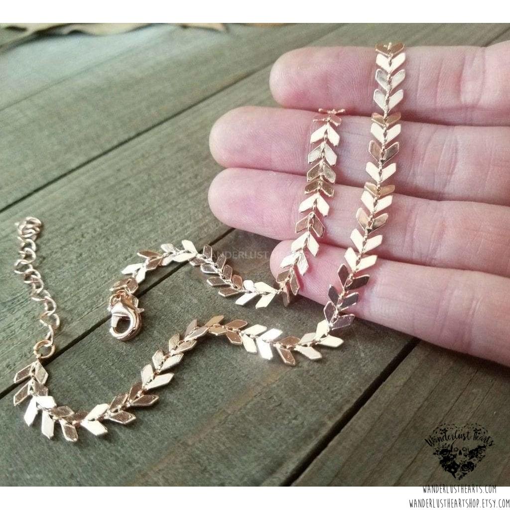 Rose gold Chevron choker-Wanderlust Hearts