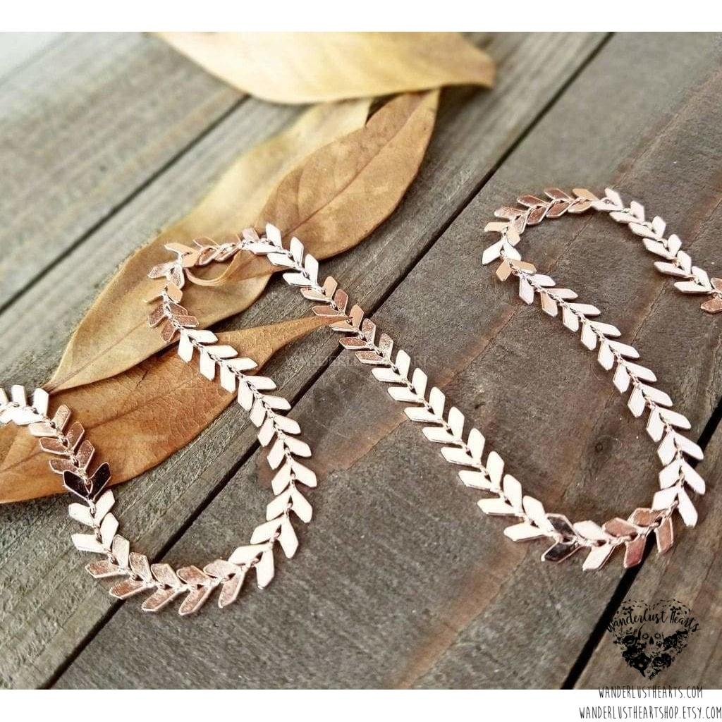 Rose gold Chevron choker-Wanderlust Hearts