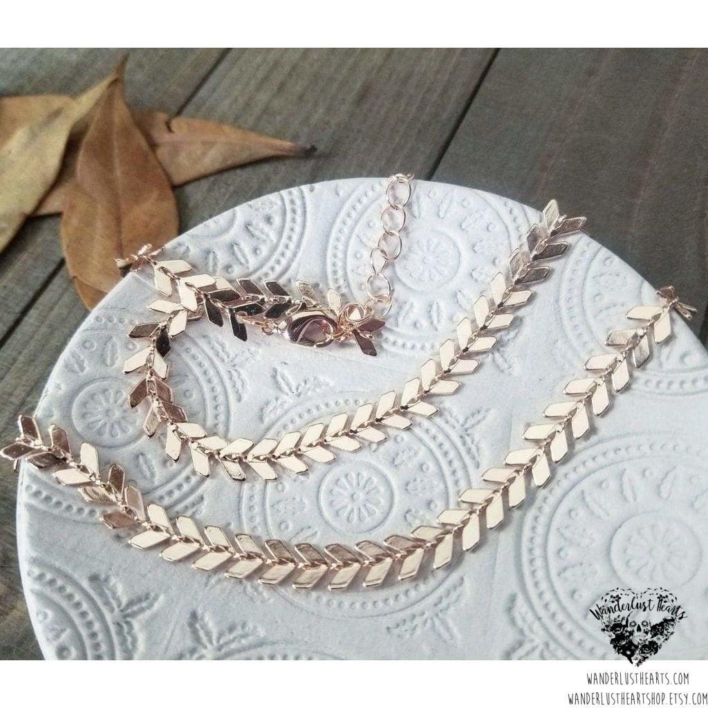 Rose gold Chevron choker-Wanderlust Hearts