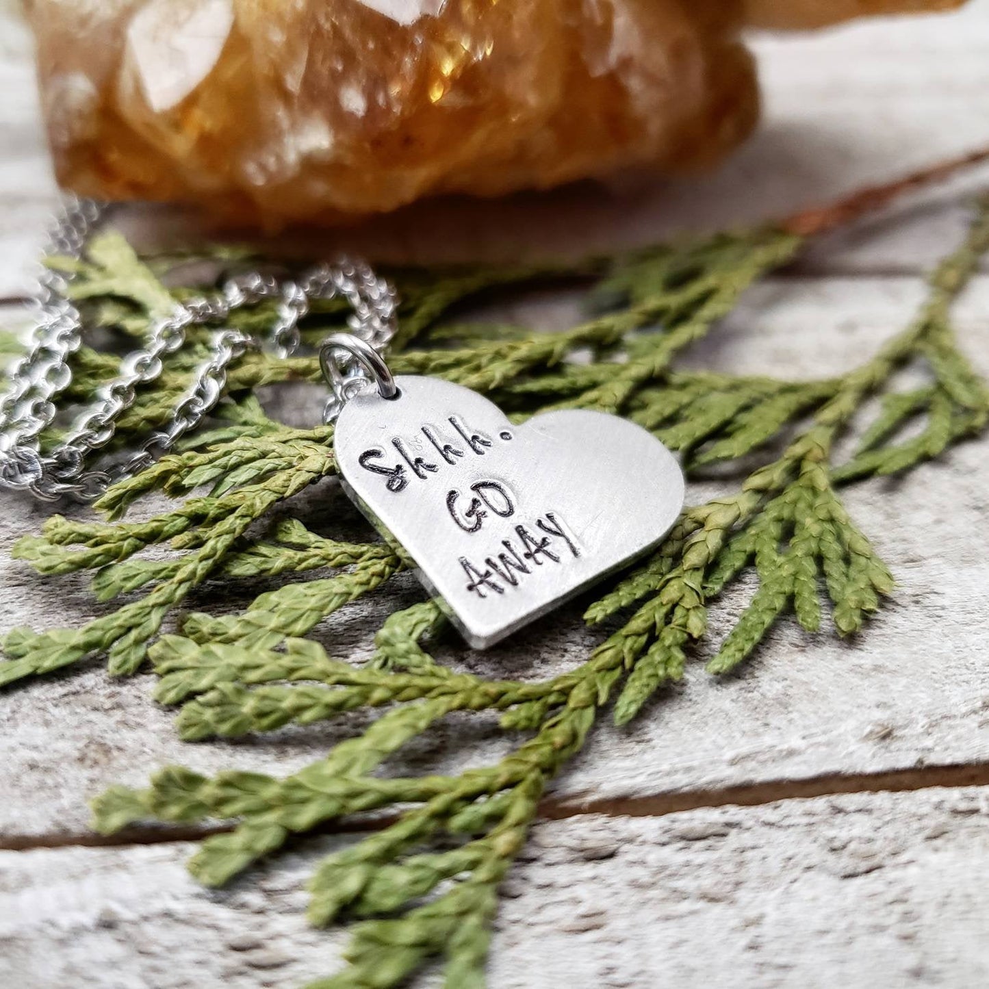 Shhh Go away necklace