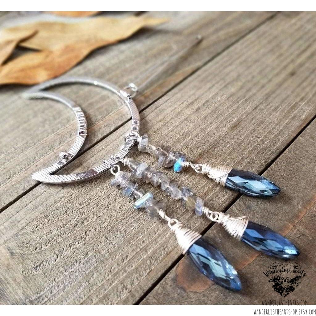 Silver Moon hair clip-Wanderlust Hearts