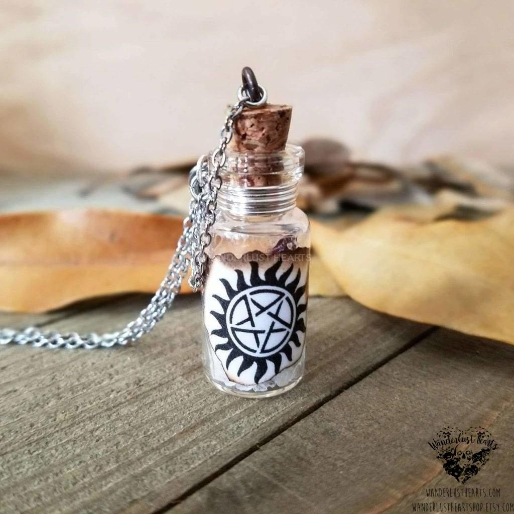 Supernatural anti possession salt vial necklace-Wanderlust Hearts