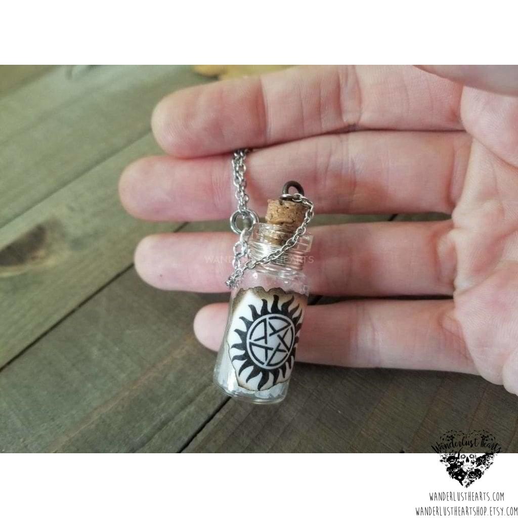 Supernatural anti possession salt vial necklace-Wanderlust Hearts
