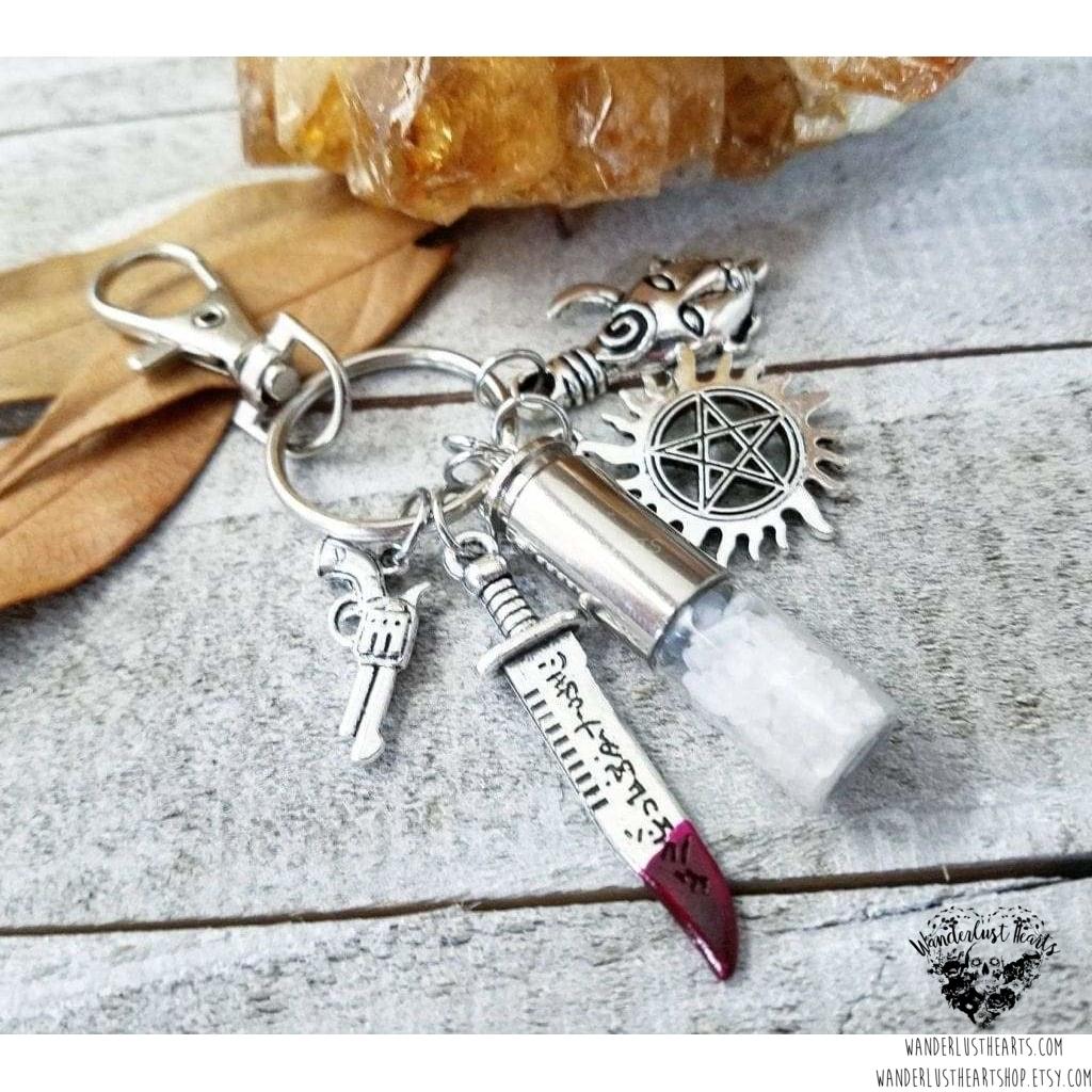 Supernatural protection keychain-Wanderlust Hearts