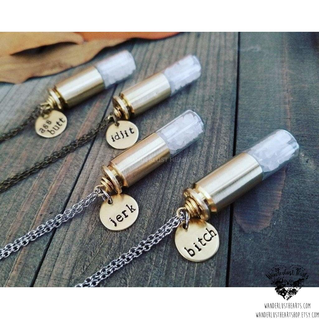 Supernatural rock salt bullet necklace-Wanderlust Hearts