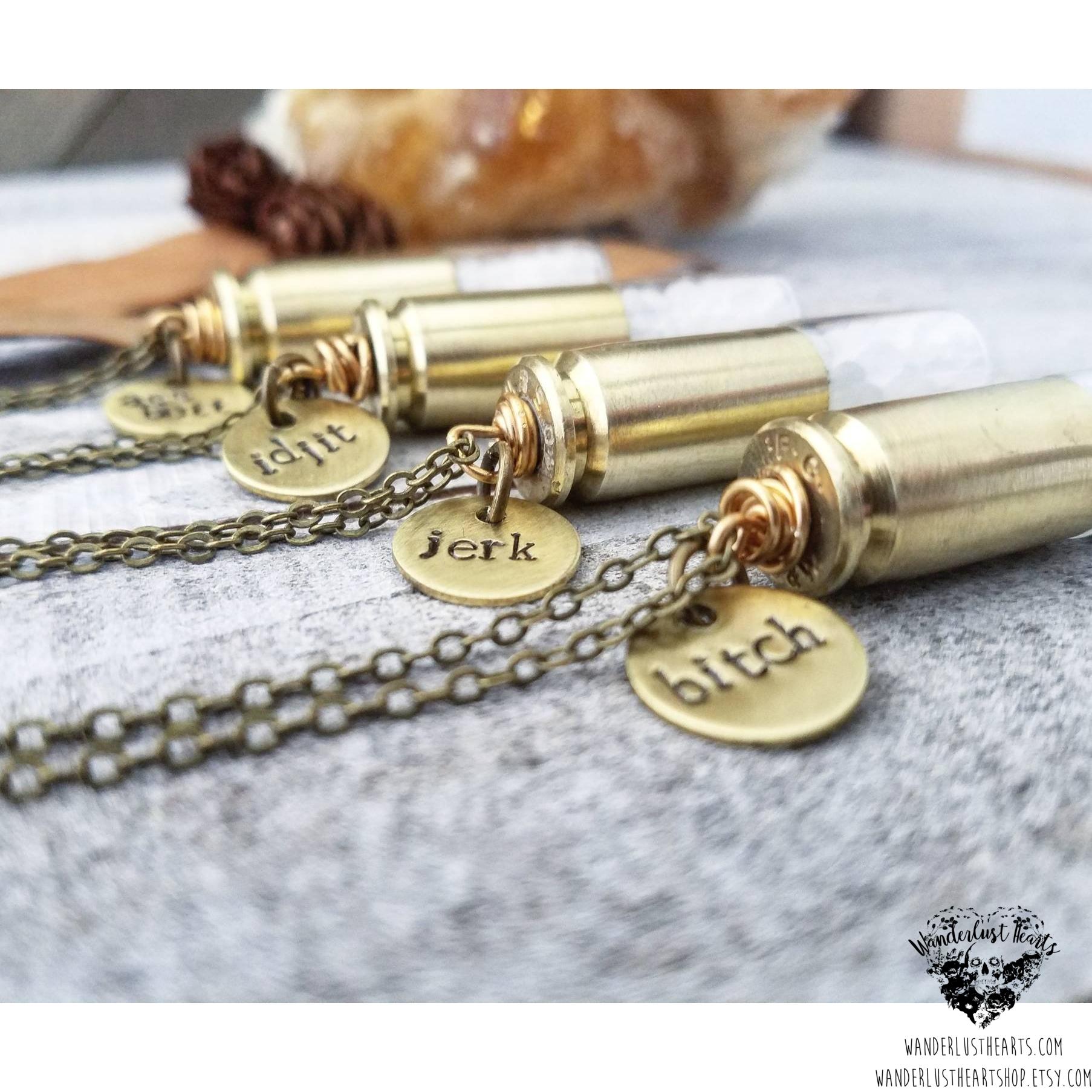 Supernatural rock salt bullet necklace-Wanderlust Hearts