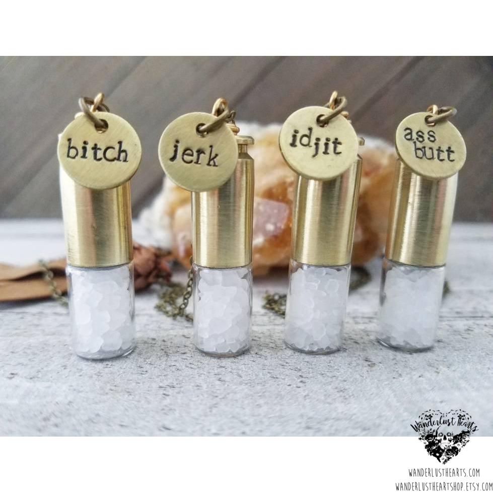 Supernatural rock salt bullet necklace-Wanderlust Hearts