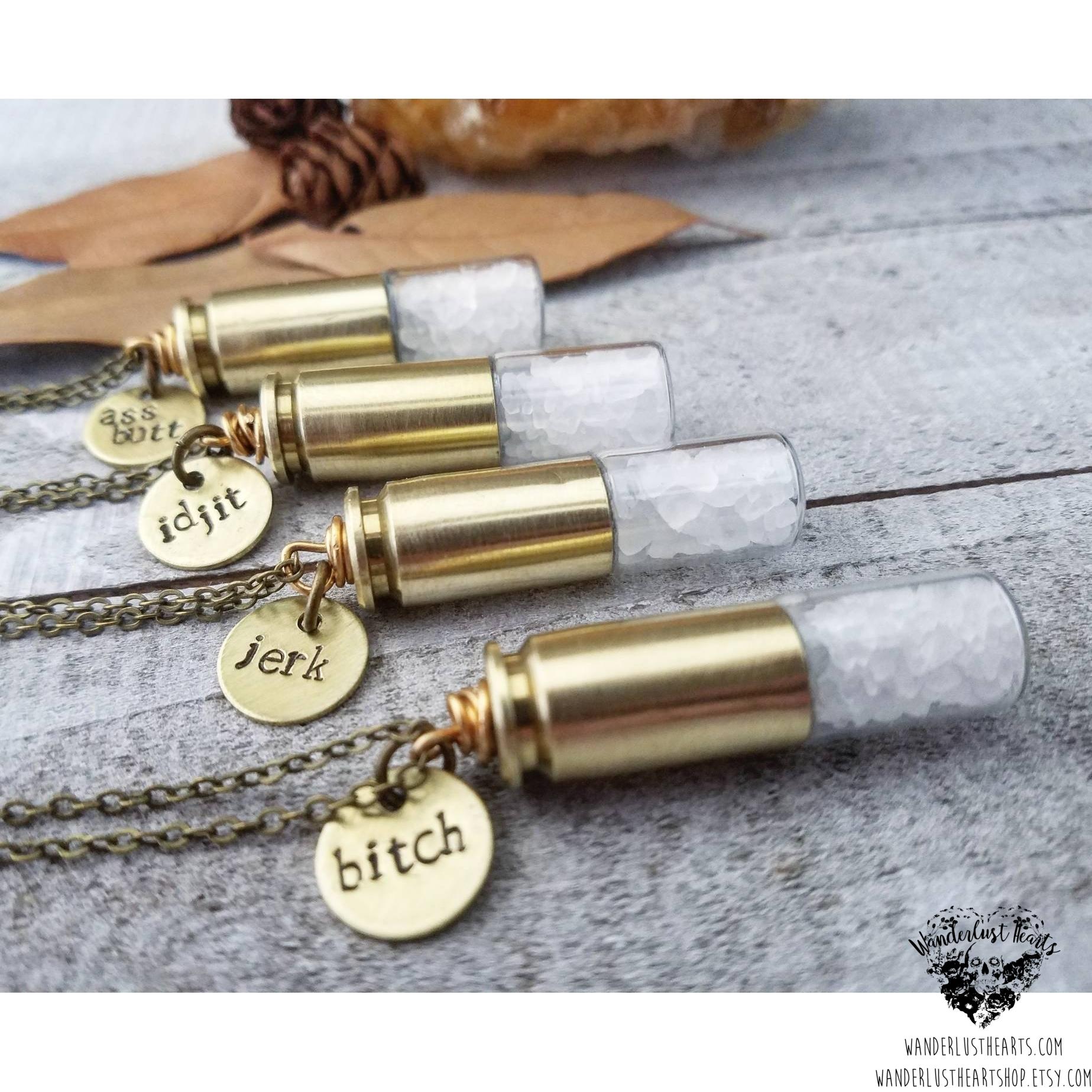 Supernatural rock salt bullet necklace-Wanderlust Hearts