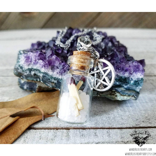 Supernatural Salt & Burn vial necklace-Wanderlust Hearts