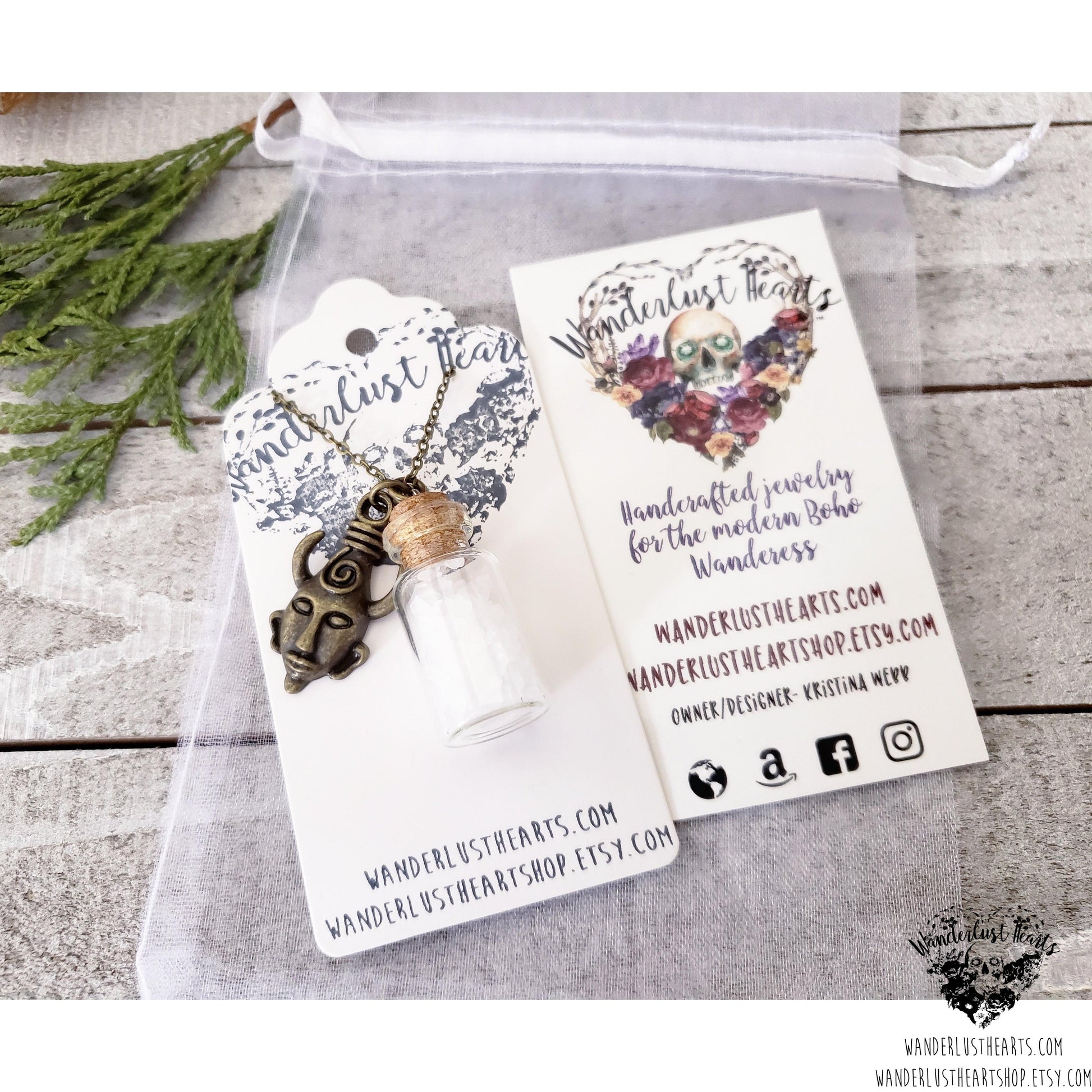 Supernatural salt vial amulet necklace-Wanderlust Hearts