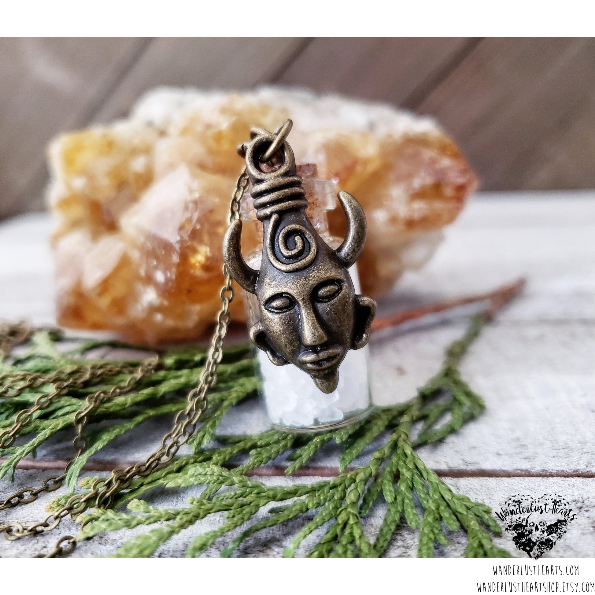 Supernatural salt vial amulet necklace-Wanderlust Hearts