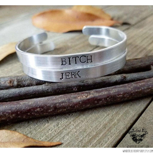 Supernatural stamped cuff bracelet-Wanderlust Hearts