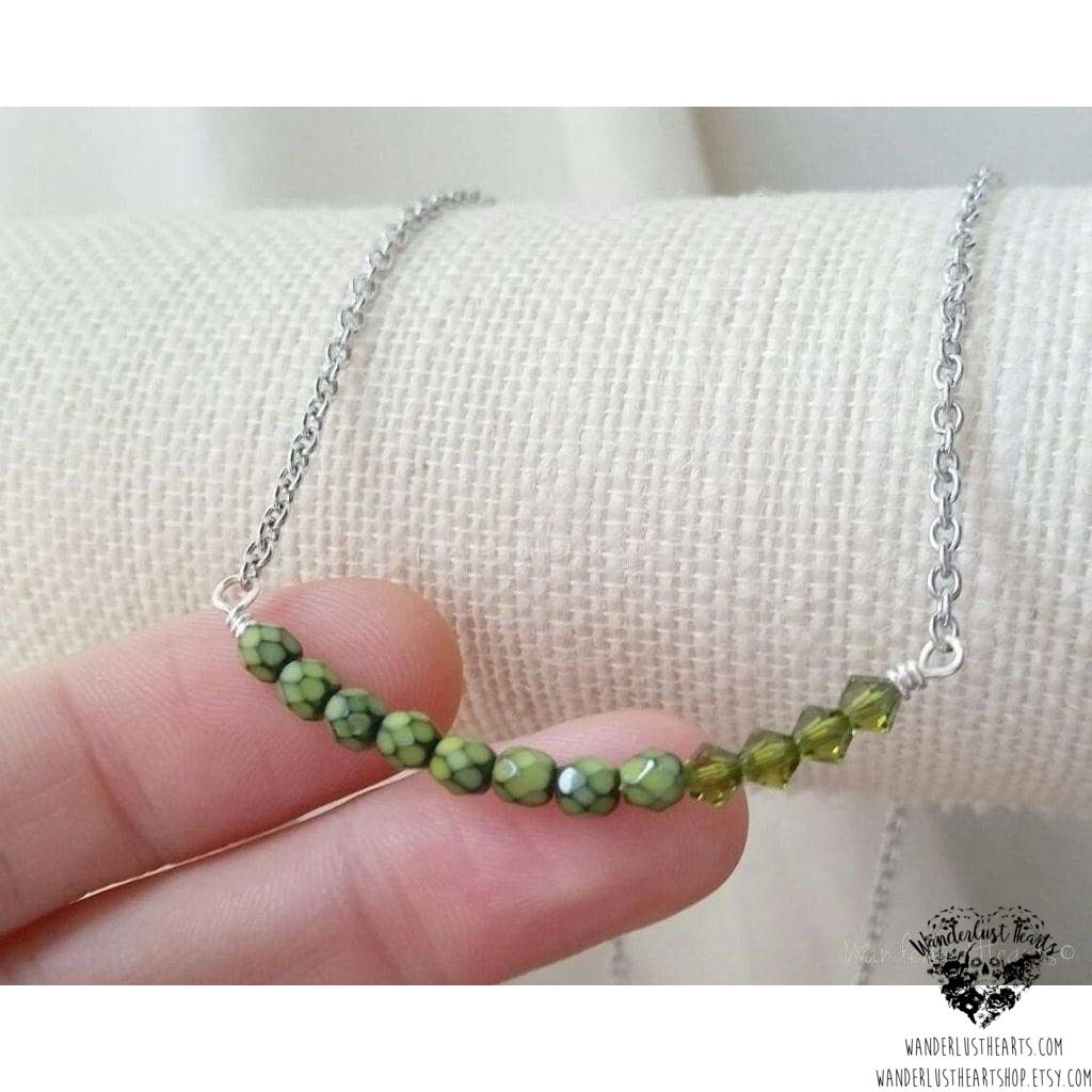 Swarovski crystal Snake print bar necklace-Wanderlust Hearts