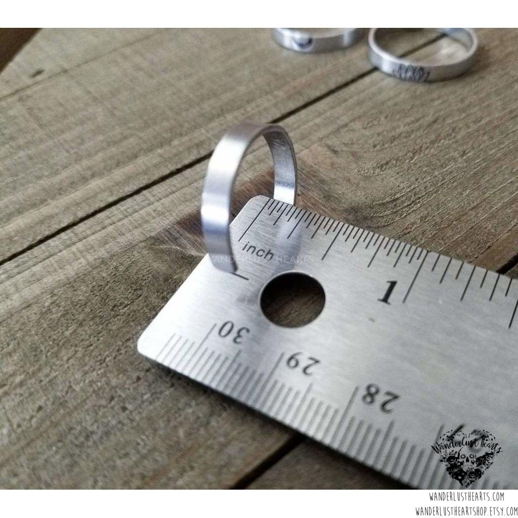 Vibes Stamped stacking rings-Wanderlust Hearts