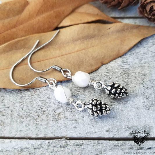 Winter Pinecone earrings-Wanderlust Hearts