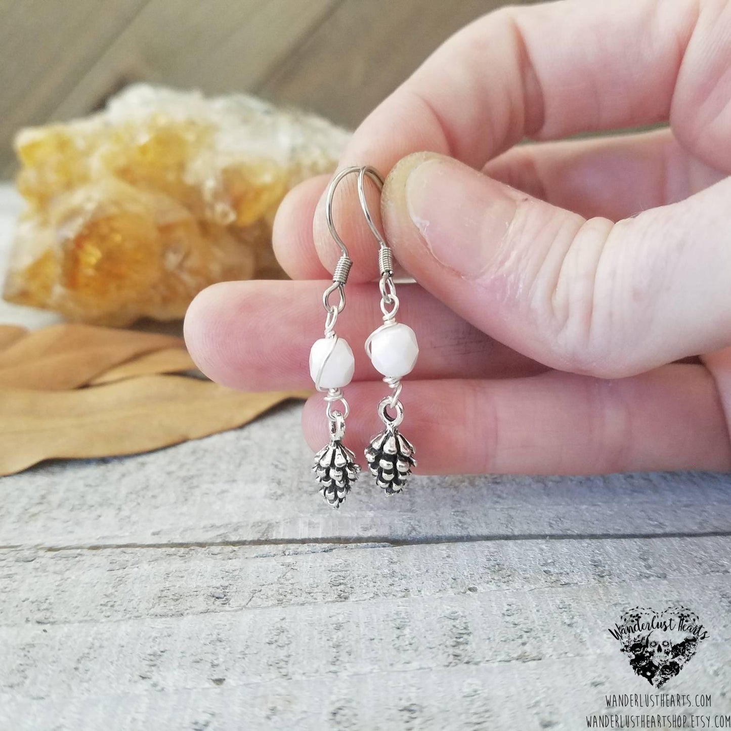 Winter Pinecone earrings-Wanderlust Hearts
