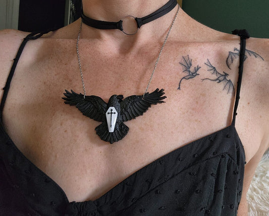 Goth Raven necklace