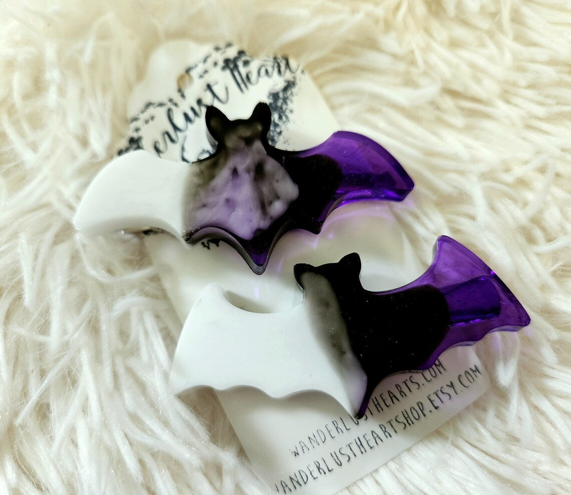 Goth bat hairclips 2PC set