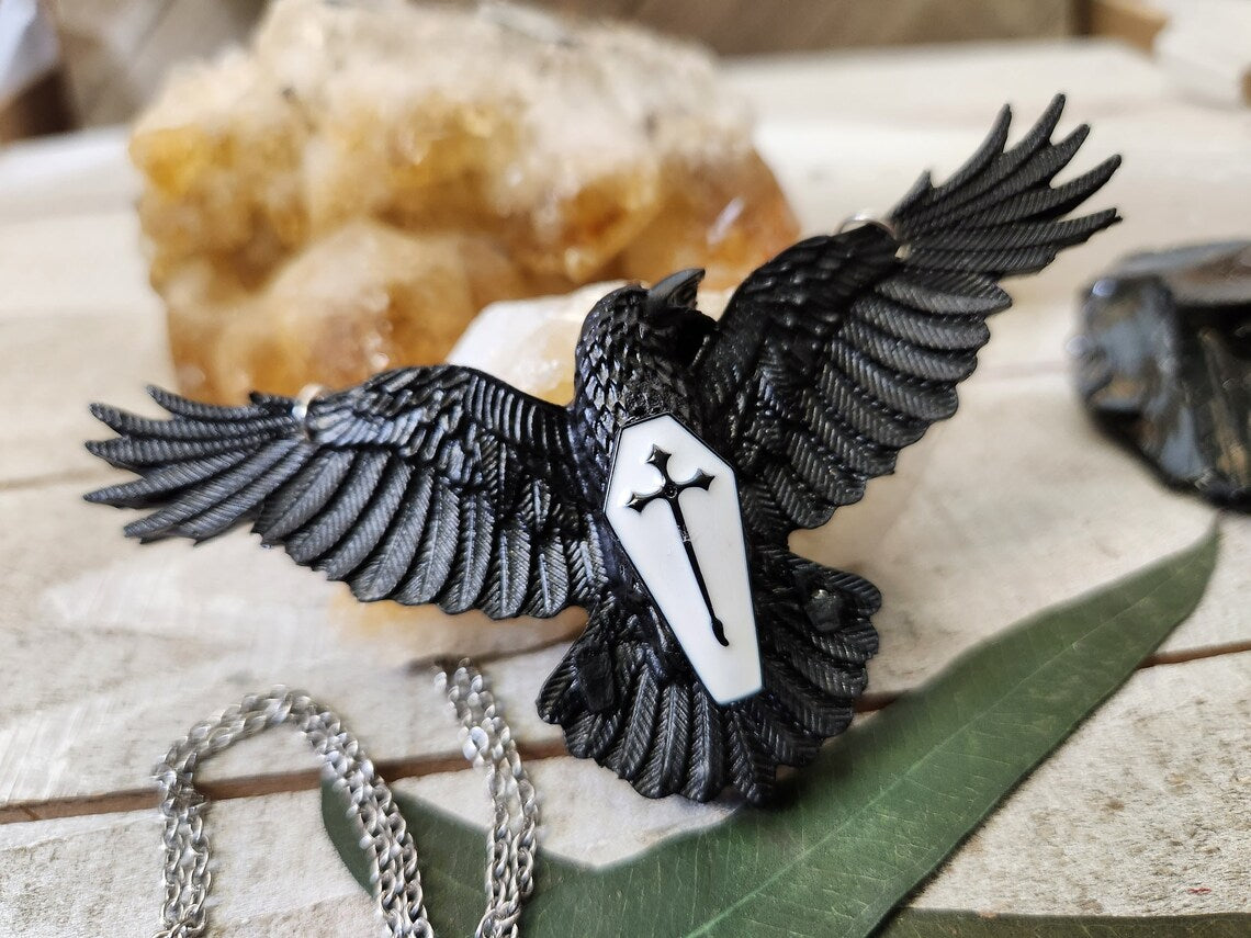 Goth Raven necklace