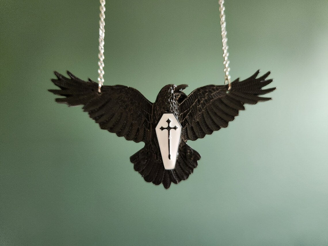 Goth Raven necklace