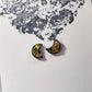 Raw opal moon stud earrings
