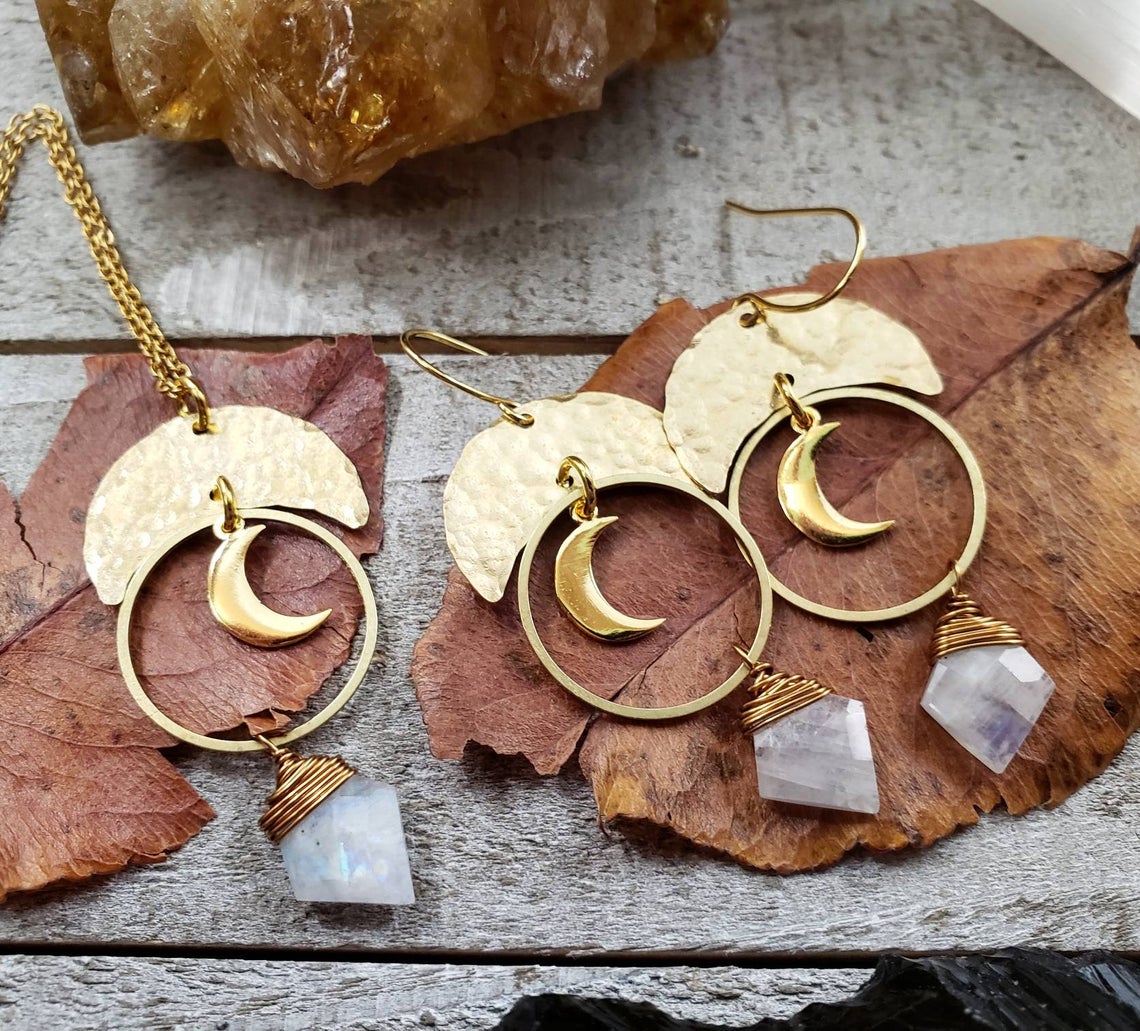 Artemis moon goddess earrings