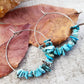 Turquoise stone hoop earrings