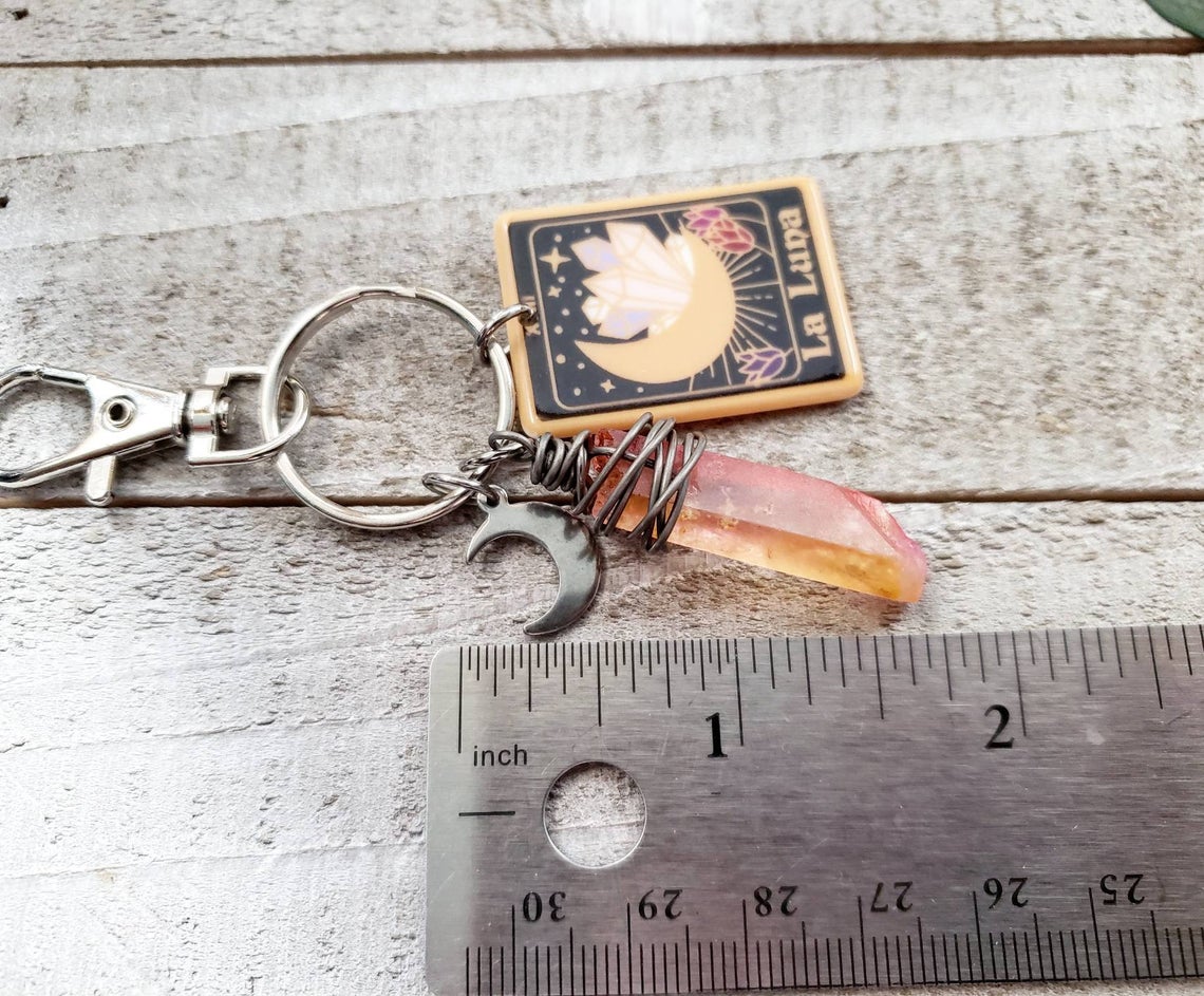 Luna Tarot charm keychain