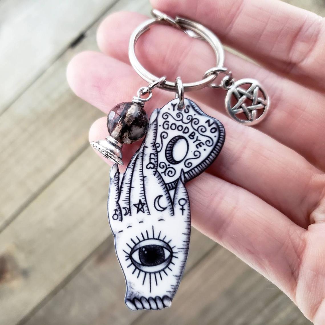 Witchy Ouija charm keychain