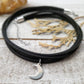Moon charm black choker necklace